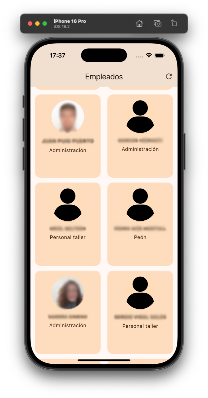 Acceso a la aplicación por empleado